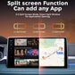 Car smart box shown with split-screen dual display mode on dashboard