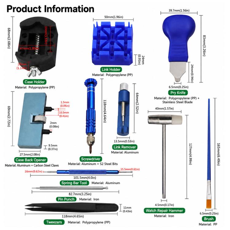 11 in 1 Watch Repair Tool Set Repair Combination Tool