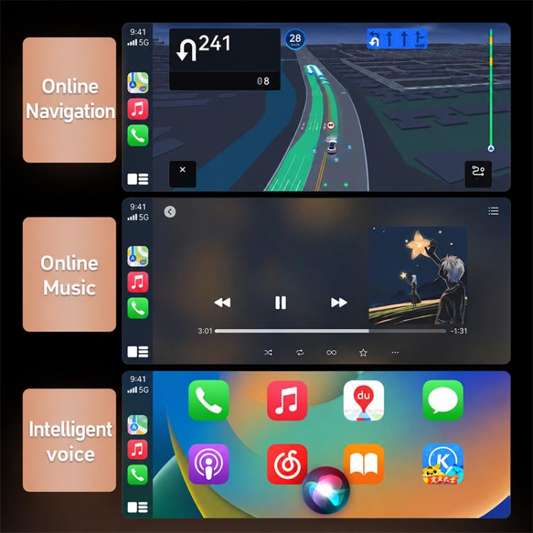 2 in 1 Car mini Smart Box Wireless Android Auto CarPlay Adapter, ZYD-B42
