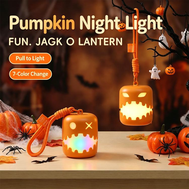 HZ-K10 Fun Pumpkin Lantern Halloween Atmosphere Night Light, 1 Pack, 2 Packs