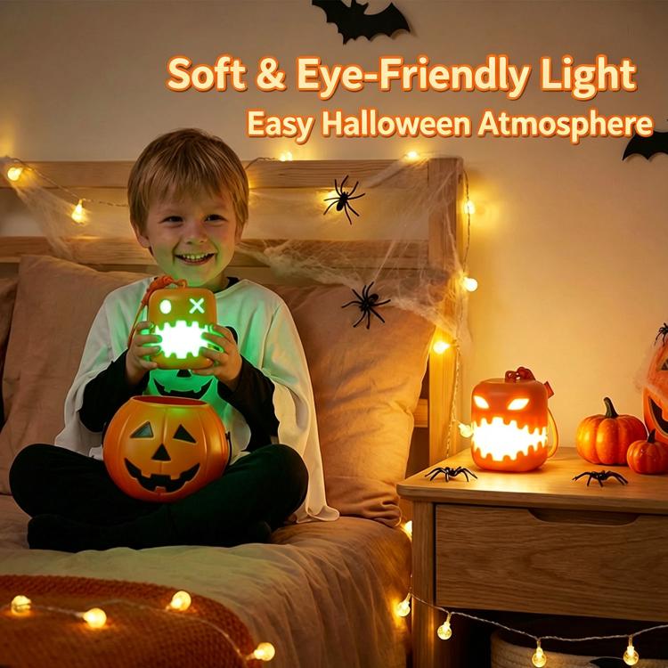HZ-K10 Fun Pumpkin Lantern Halloween Atmosphere Night Light, 1 Pack, 2 Packs
