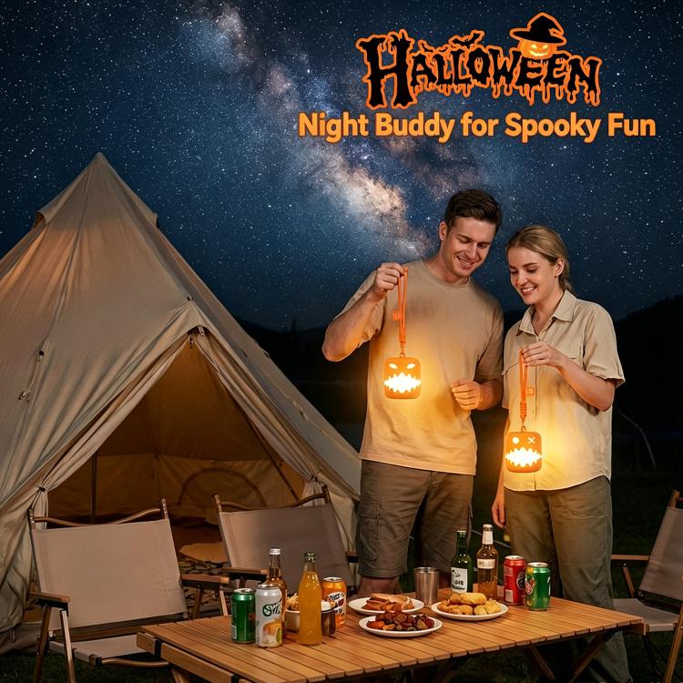 HZ-K10 Fun Pumpkin Lantern Halloween Atmosphere Night Light, 1 Pack, 2 Packs