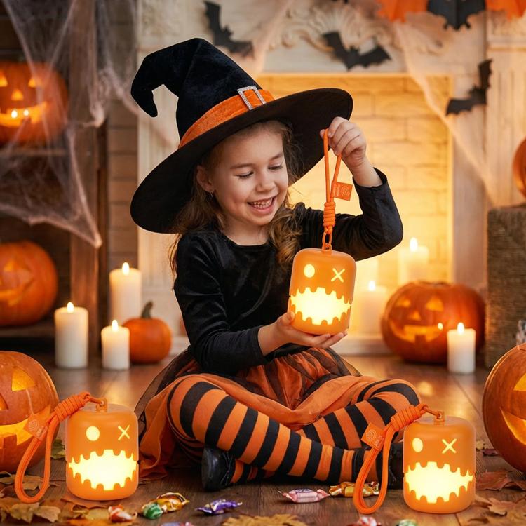 HZ-K10 Fun Pumpkin Lantern Halloween Atmosphere Night Light, 1 Pack, 2 Packs