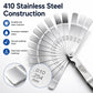 Stainless steel offset feeler gauge with polished blades and etched size markings