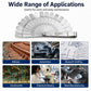 Offset feeler gauge with wide-range fan blades and central pivot for gap measurement