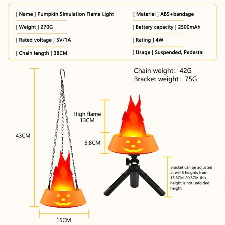 HZ-K02 Rechargeable LED Simulated Flame Lamp Suspended / Desktop Use Design