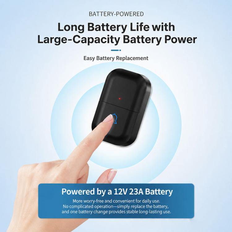 XY-802 Smart Home Wireless Doorbell 433Hz Elderly Wireless Elderly and Patients Emergency Call Button, US Plug, EU Plug
