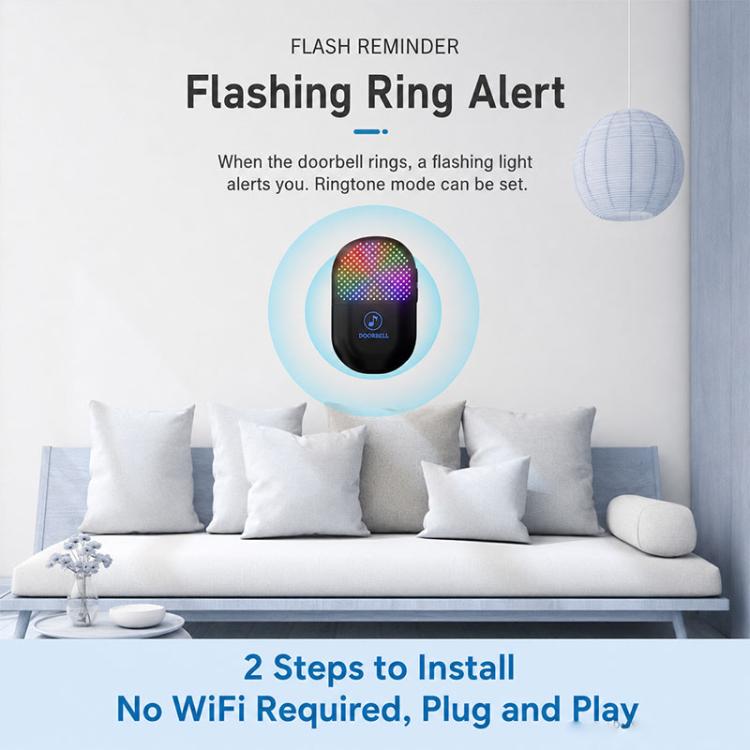 XY-802 Smart Home Wireless Doorbell 433Hz Elderly Wireless Elderly and Patients Emergency Call Button, US Plug, EU Plug