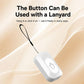 Wireless emergency button with lanyard, white case and black cord