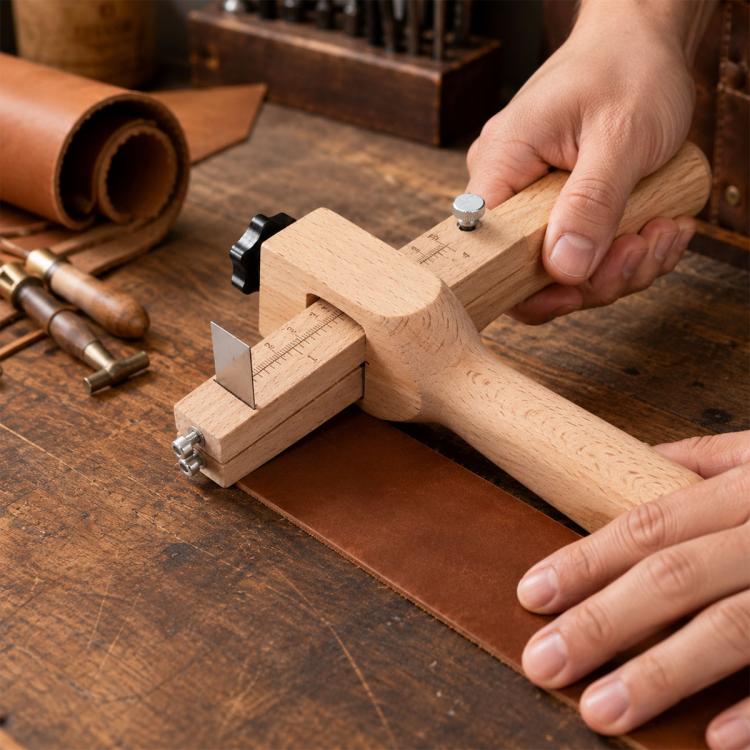 Thickness Adjustable Leather Belt Cutting Wood Handle Cutter