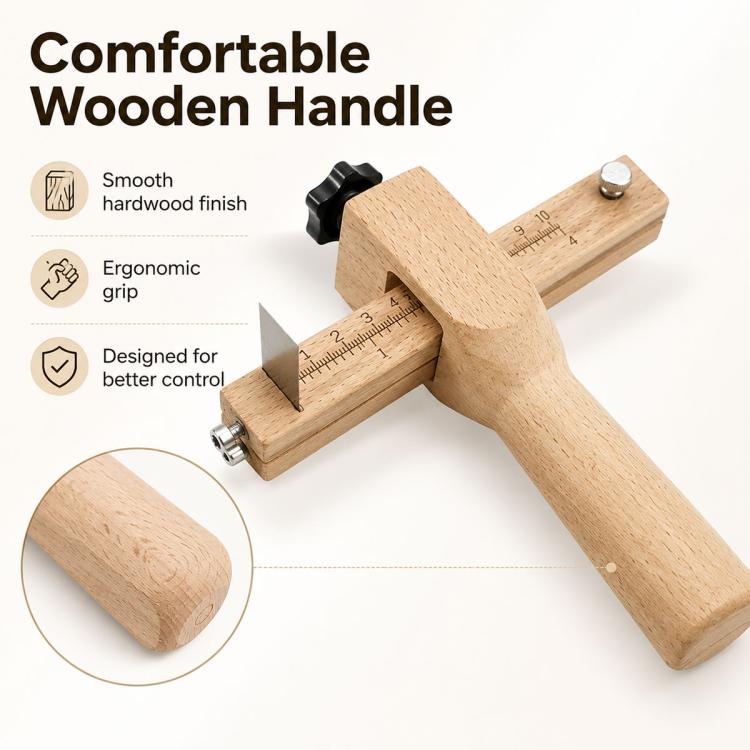Thickness Adjustable Leather Belt Cutting Wood Handle Cutter
