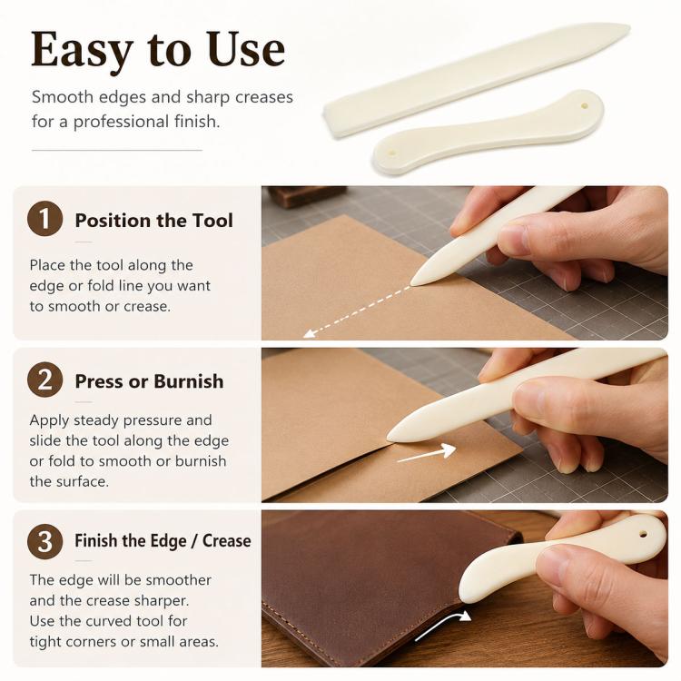 Bone-colored Paper Folding Trimmer Carve Leather Scraper