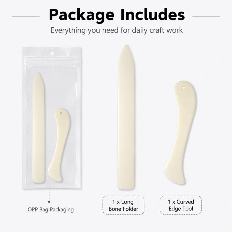 Bone-colored Paper Folding Trimmer Carve Leather Scraper