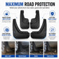 Maximum coverage black splash flap set, front and rear fender guards