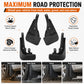 Four black mud flaps set for maximum road splash and debris protection