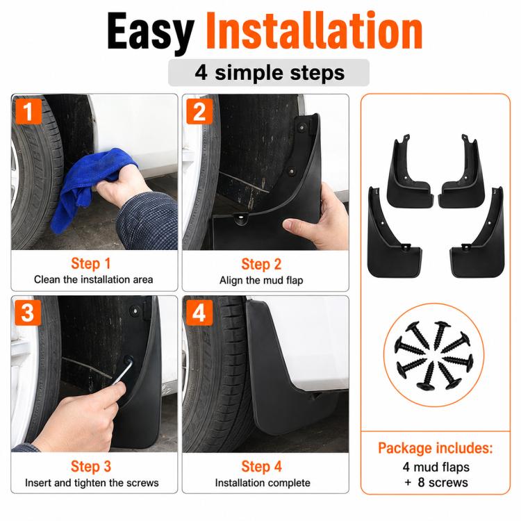 4pcs/Set Car Wheel Splash Flaps Fender Guard, For GreatWall Haval H6 2021