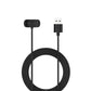 1m black charging cable with USB-A to magnetic dock, coiled cord