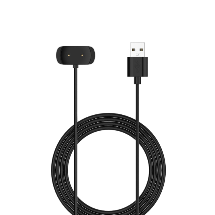 1m black charging cable with USB-A to magnetic dock, coiled cord