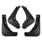 Four black wheel splash flap fender guards, front pair and rear pair