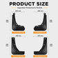 Set of 4 black car splash flaps for front and rear wheels