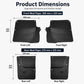 4-piece black car wheel splash flap set with mounting holes, front and rear guards