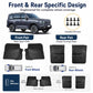 Black front and rear mud flaps set, four splash guards with mounting points