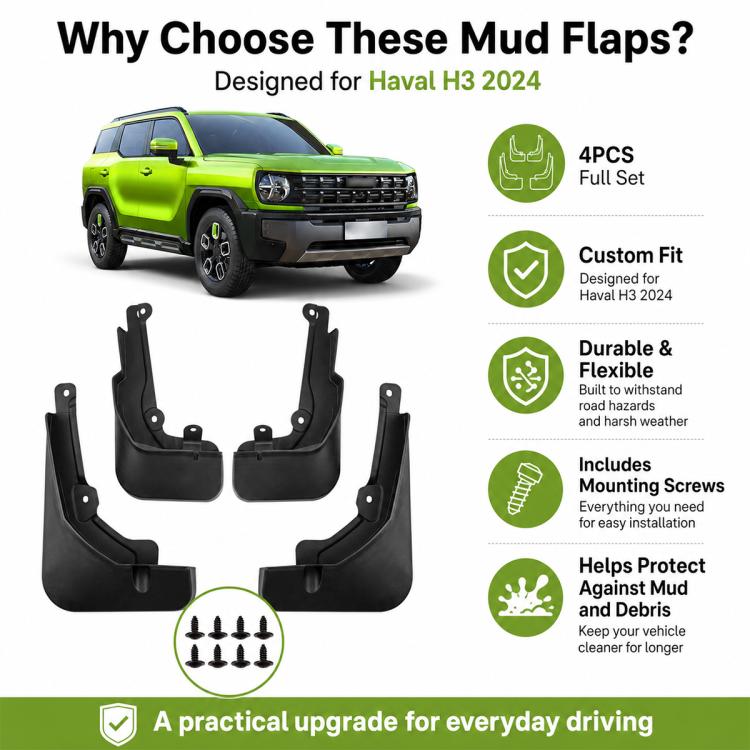 4pcs/Set Car Wheel Splash Flaps Fender Guard, For GreatWall Haval H3 2024