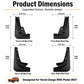 Set of four black car wheel splash flap mud guards with mounting holes