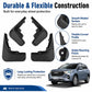 Durable black splash flaps set with molded surface and curved profile