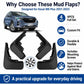 Four-piece black splash flap set for vehicle wheel arch protection