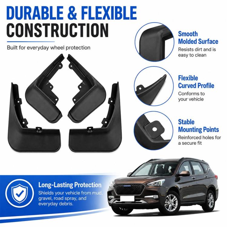4pcs/Set Car Wheel Splash Flaps Fender Guard, For GreatWall Haval M6 2017-2019