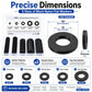 Black Nylon Flat Washer Insulating Round Spacers, 120 pcs Black