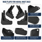 Black mud flaps with smooth edges and molded fit, 4-piece set