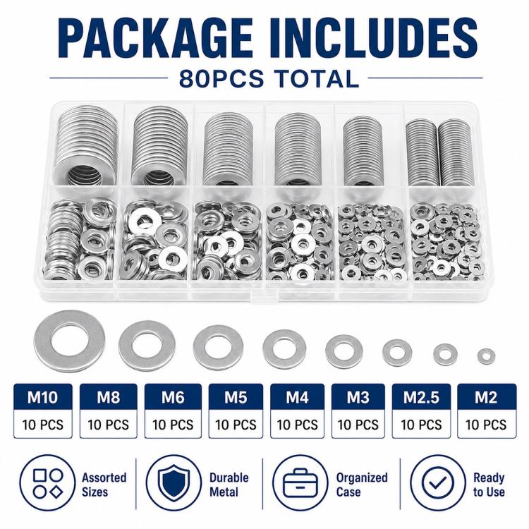 Flat Washer Insulating Round Spacers Suitable for Home use, 80 pcs, 180 pcs, 360 pcs