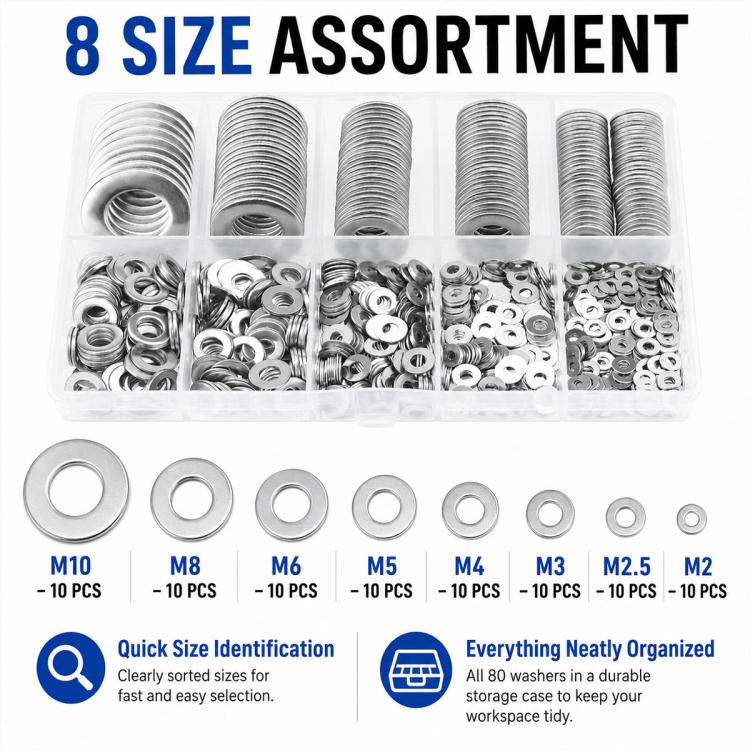 Flat Washer Insulating Round Spacers Suitable for Home use, 80 pcs, 180 pcs, 360 pcs