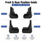 Black front and rear mud flap set, left and right pieces