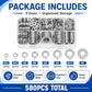 M2-M12 Flat Washer Insulating Round Spacers Suitable for Home use, M2 - M12 580 pcs