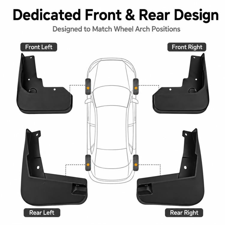 4pcs/Set Car Wheel Splash Flaps Fender Guard, For GreatWall Haval H2 2014-2020