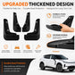 Thick black flexible mud flap set with hand-held front and side detail