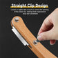 Curved wooden bread scoring knife with metal clip and screw-on blade holder