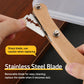 Curved wooden bread scorer with removable metal blade and screw fasteners