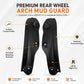 Black rear wheel arch mud guards, curved profile pair with protective textured edge