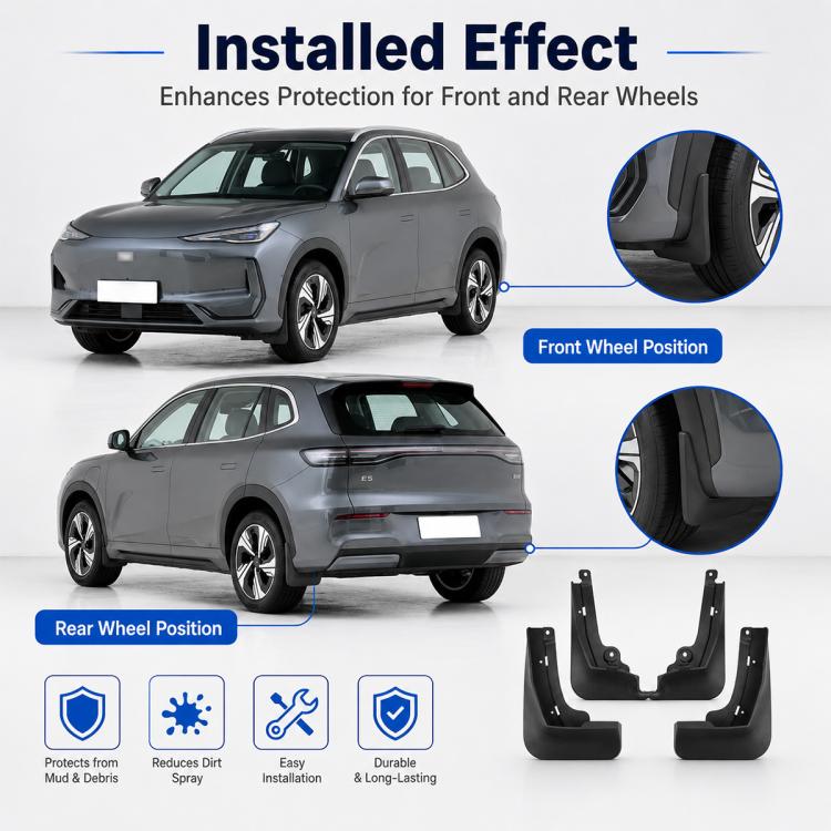 4pcs/Set Car Wheel Splash Flaps Fender Guard, For Geely Galaxy E5 2024