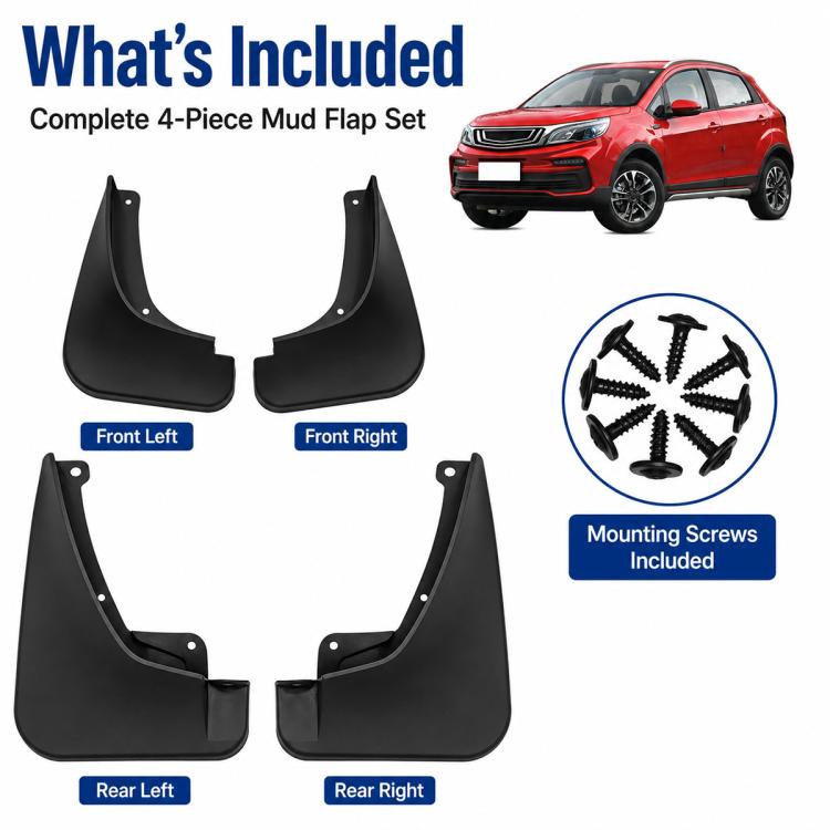 4pcs/Set Car Wheel Splash Flaps Fender Guard, For Geely GX3 2019-2020