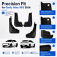 Black wheel splash mud flap set with custom molded shape and reserved mounting holes