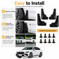 Black mud flap set with included mounting screws for easy installation