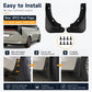 Rear wheel splash flaps with mounting screws, black guards, 2-piece