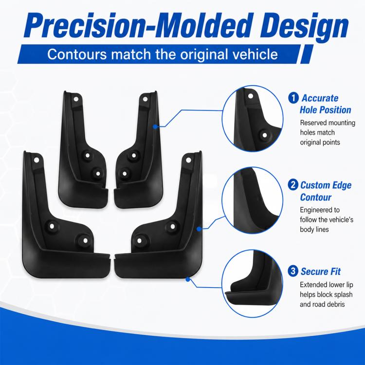 4pcs/Set Car Wheel Splash Flaps Fender Guard, For Geely Preface 2026