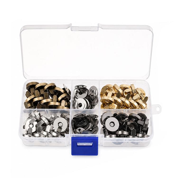 4 Color Sutureless Magnetic Metal Wallet Snap Set, 20pcs, 40pcs