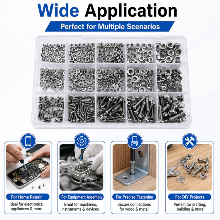 M2-M5 Hexagonal Nuts and Bolts 640PCS / Set, M2-M5 640PCS